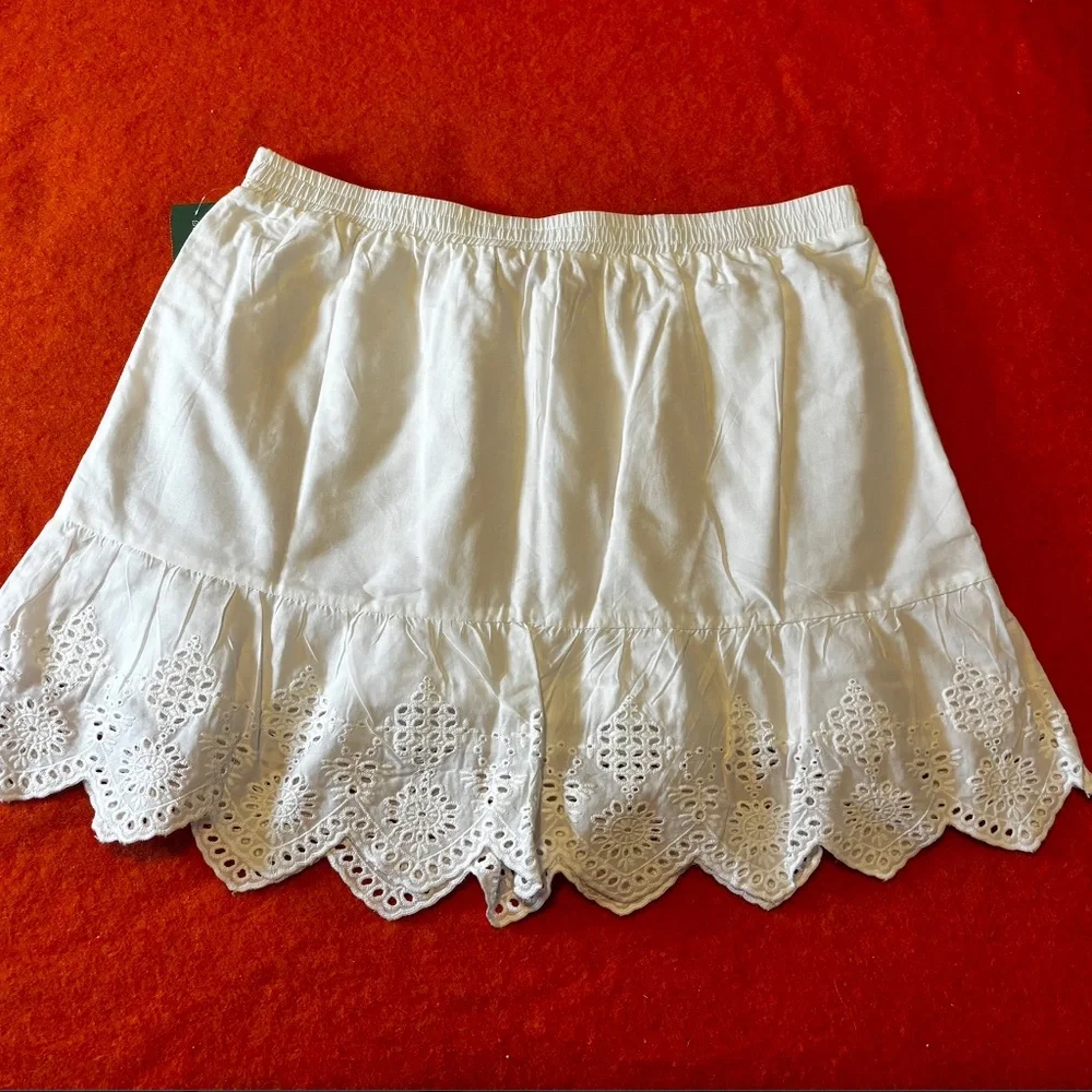 Only white boho broderie anglaise cotton mini skirt NWT - Picture 11 of 11